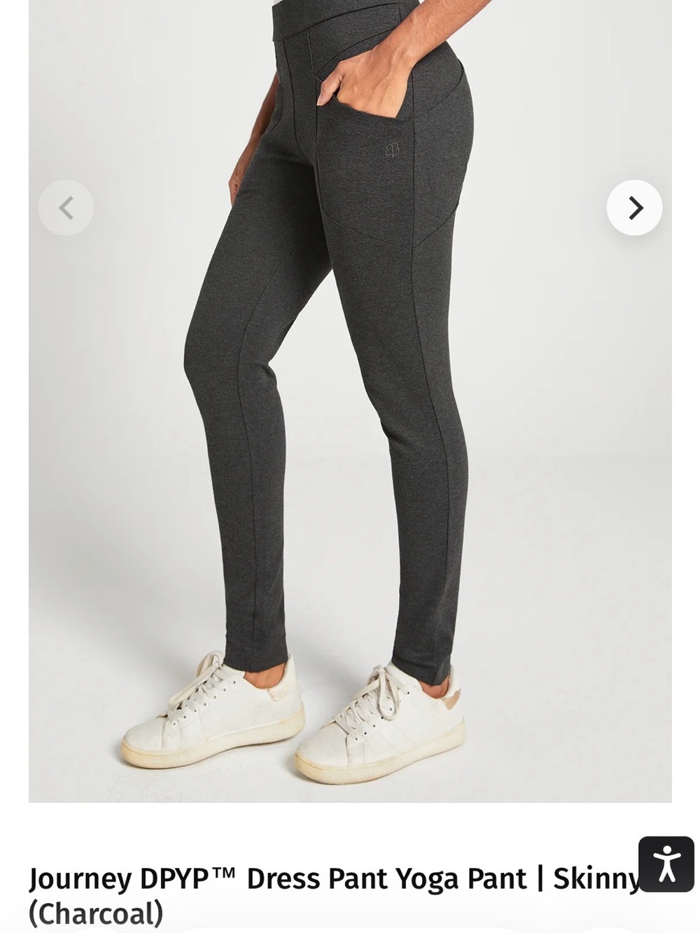 Betabrand Small Charcoal Gray Journey Skinny Leg Pants Stretch Womens 27”Inseam